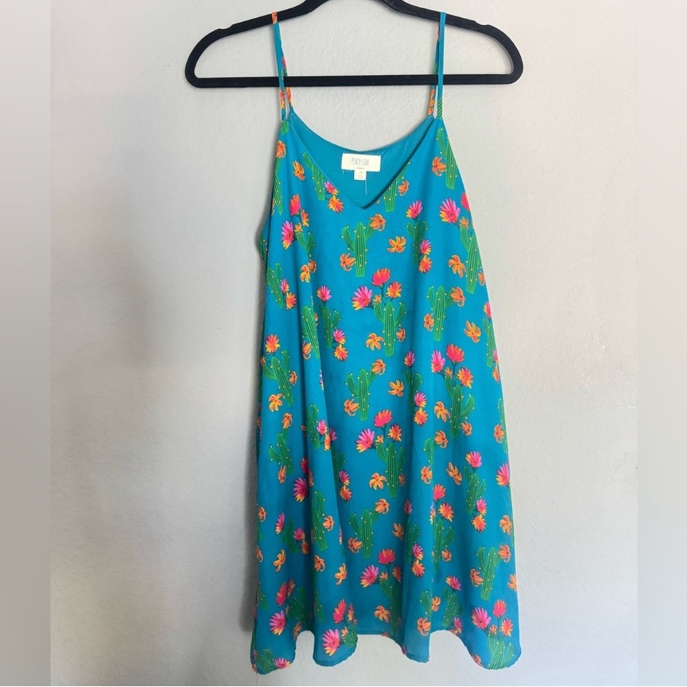Peach Love California Blue Floral Kids Dress